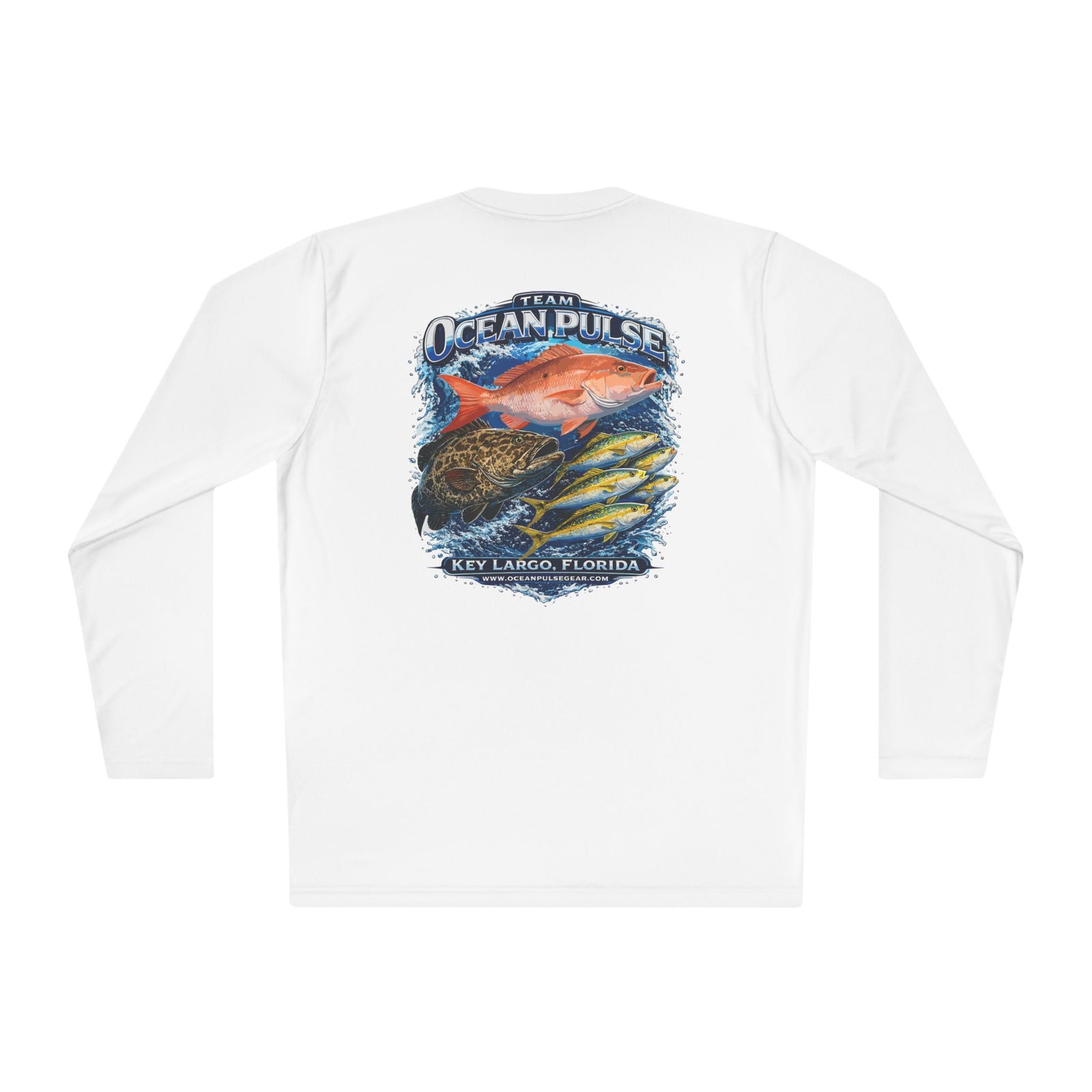 OP Florida Keys Reef Slam Long Sleeve Performance Fishing Shirt by Ocean Pulse (White)