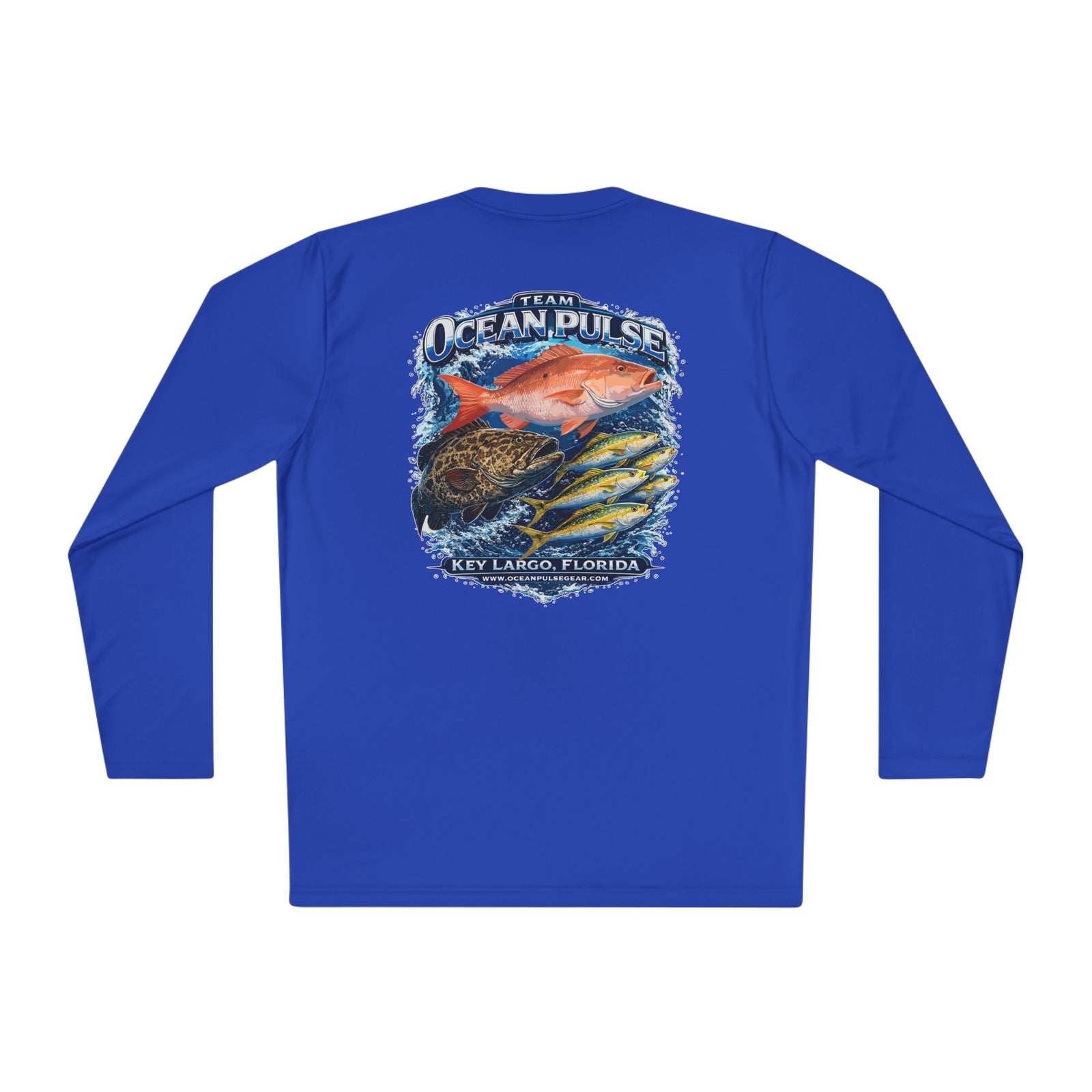 OP Florida Keys Reef Slam Long Sleeve Performance Fishing Shirt by Ocean Pulse (Royal Blue)