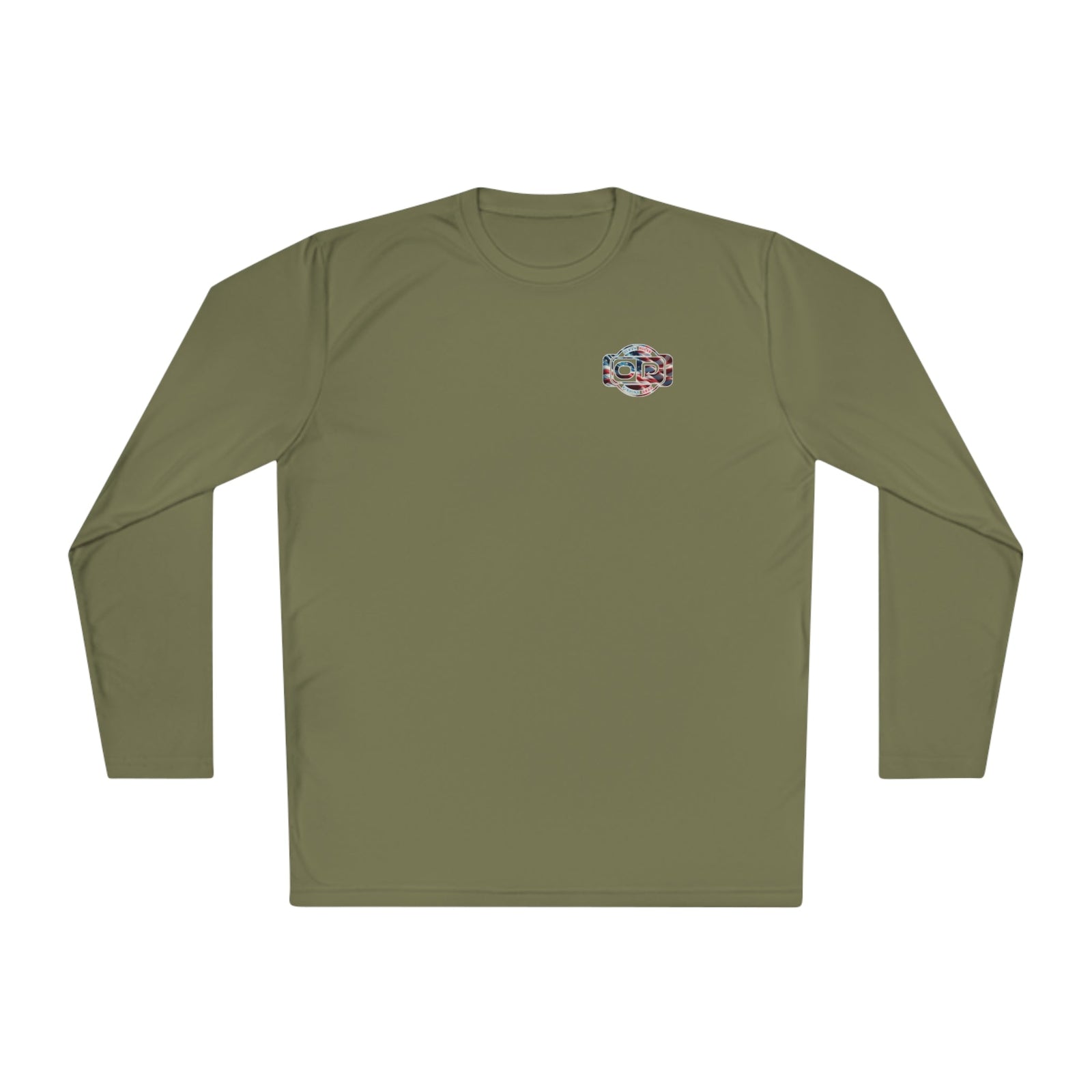 OP American Flag Long Sleeve Performance Fishing Shirt by Ocean Pulse (Olive Drab Green) - Ocean Pulse Gear