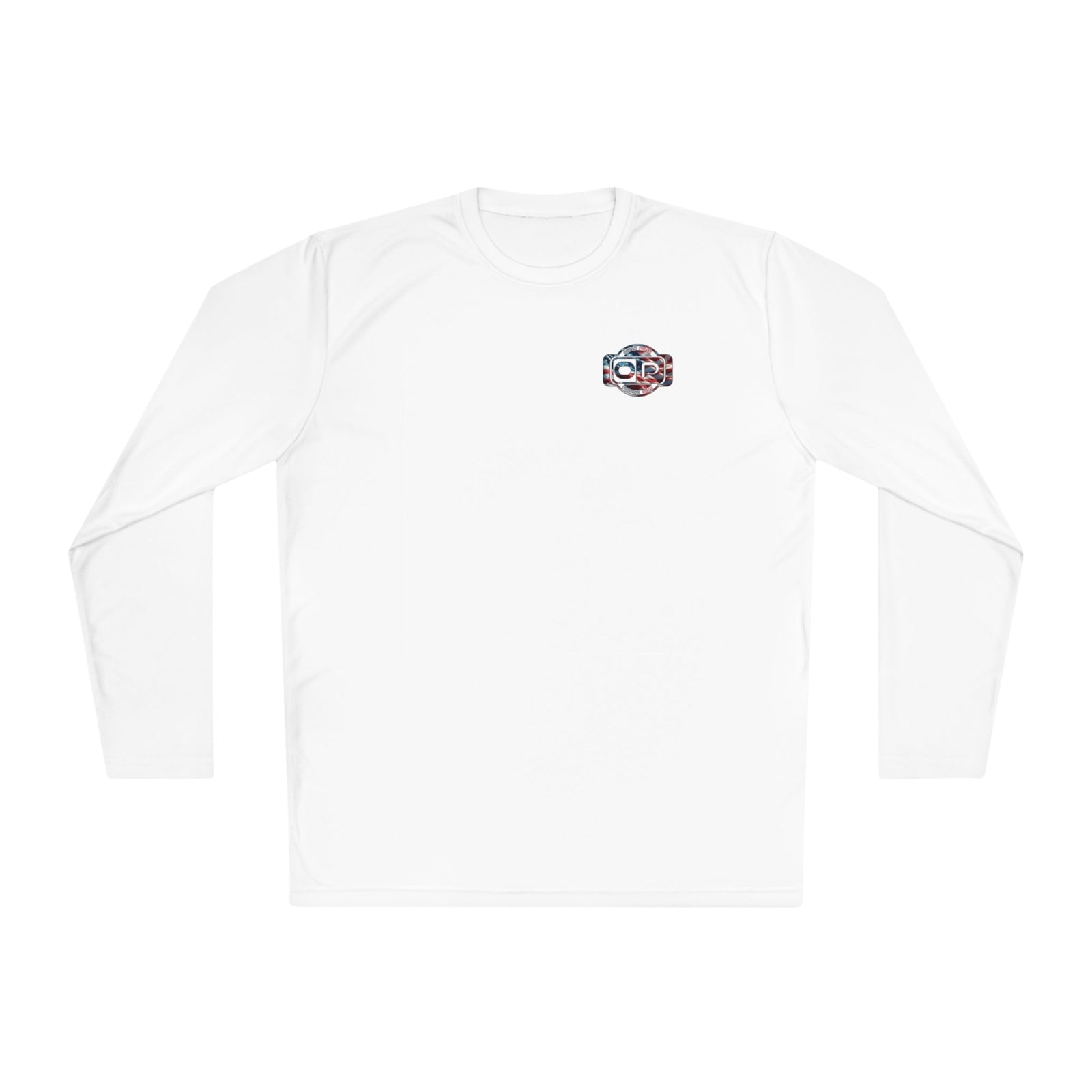 OP American Flag Long Sleeve Performance Fishing Shirt by Ocean Pulse (White) - Ocean Pulse Gear