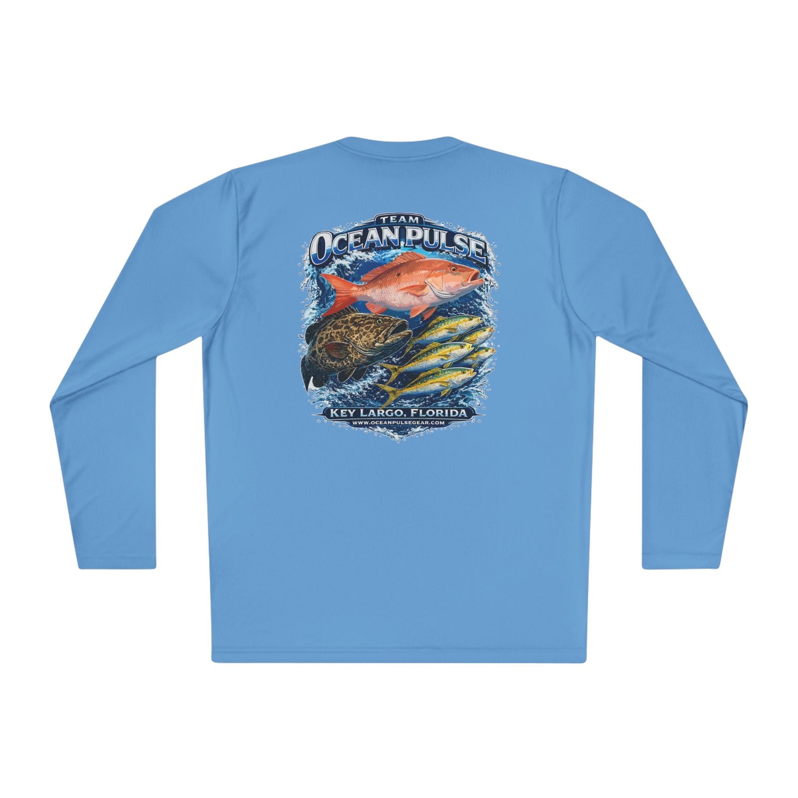 OP Florida Keys Reef Slam Long Sleeve Performance Fishing Shirt by Ocean Pulse (Carolina Blue) - Ocean Pulse Gear