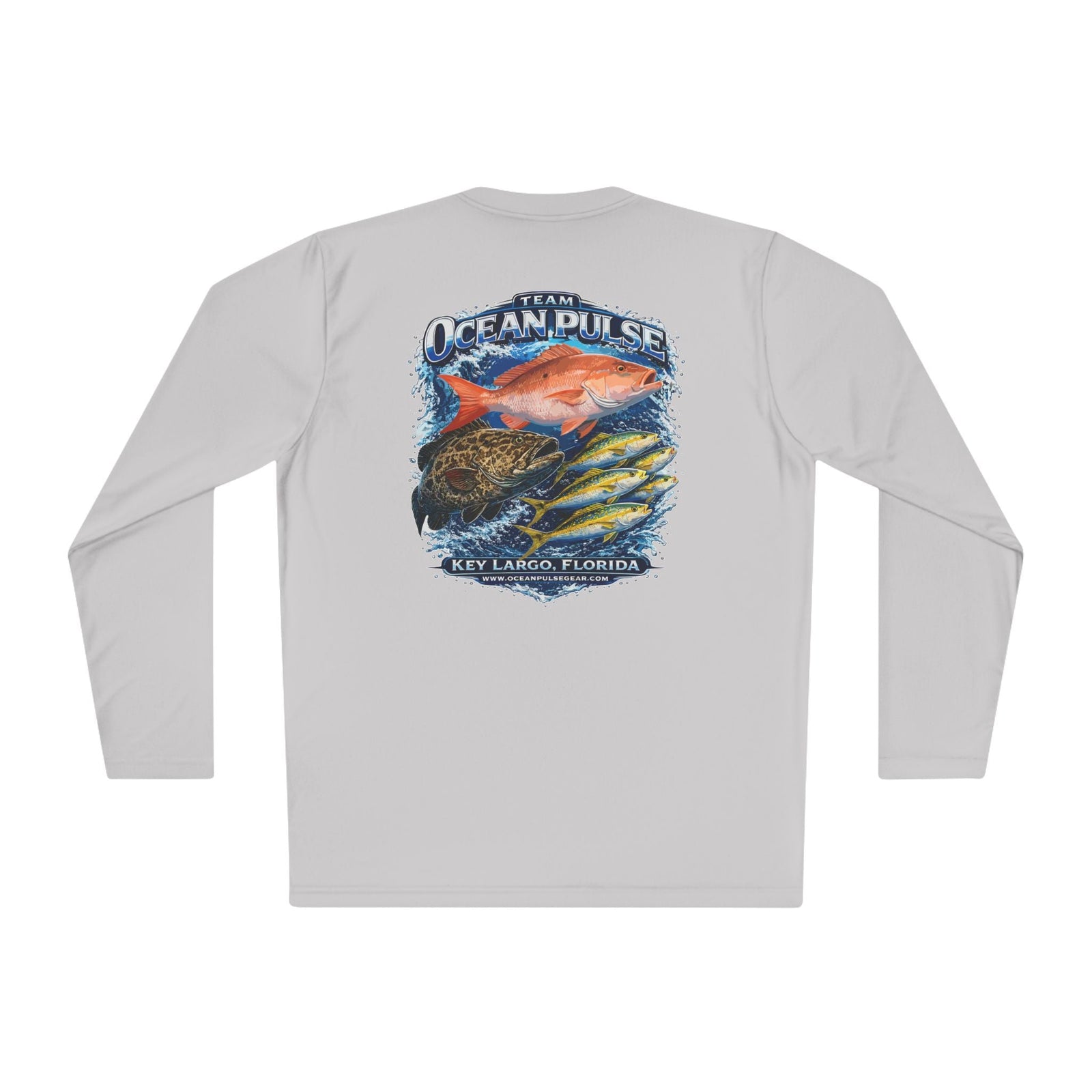 OP Florida Keys Reef Slam Long Sleeve Performance Fishing Shirt by Ocean Pulse (Silver) - Ocean Pulse Gear