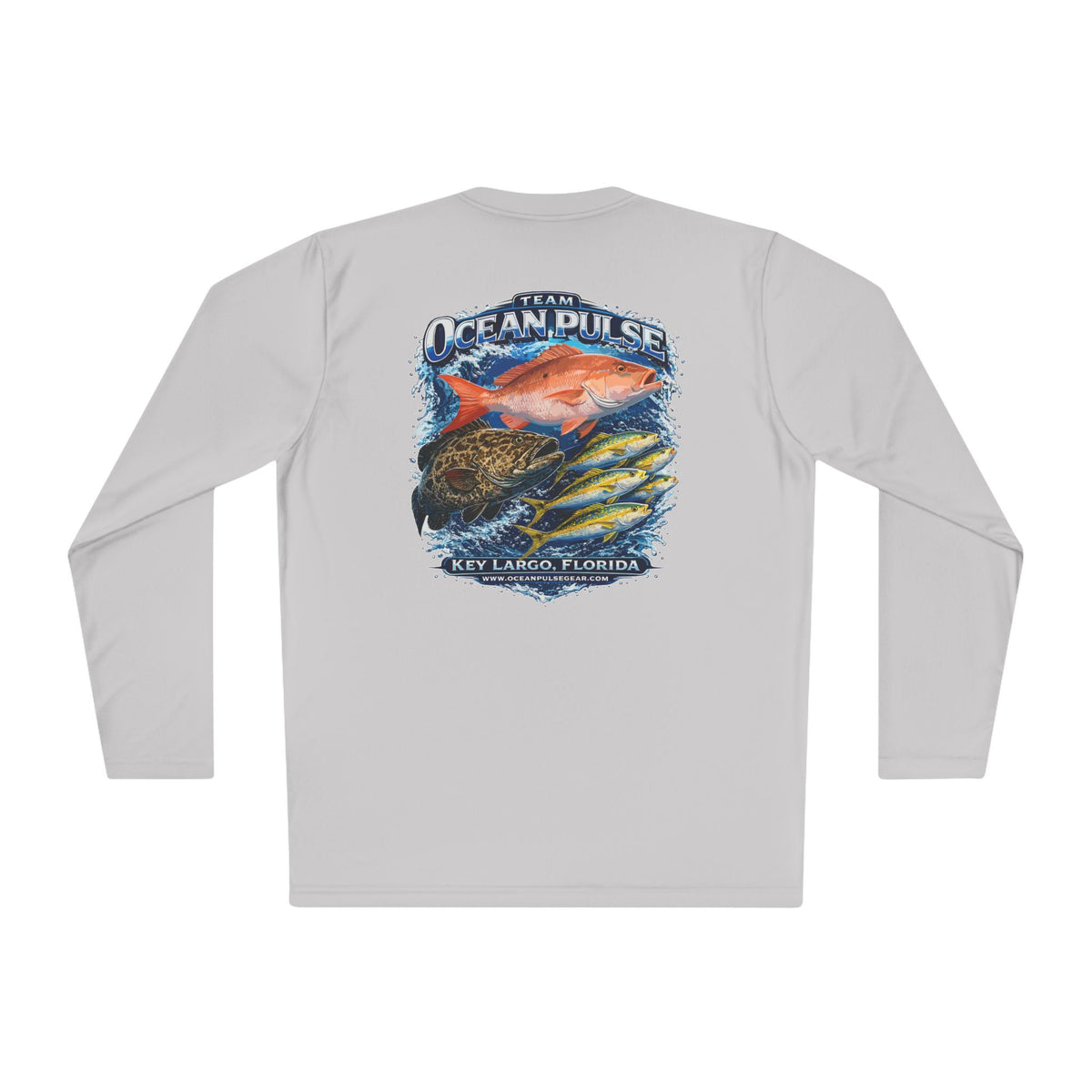 OP Florida Keys Reef Slam Long Sleeve Performance Fishing Shirt by Ocean Pulse (Silver)