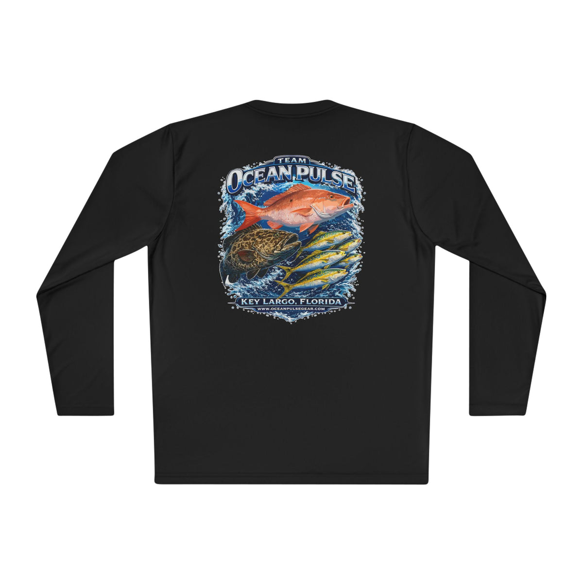 OP Florida Keys Reef Slam Long Sleeve Performance Fishing Shirt by Ocean Pulse (Black)