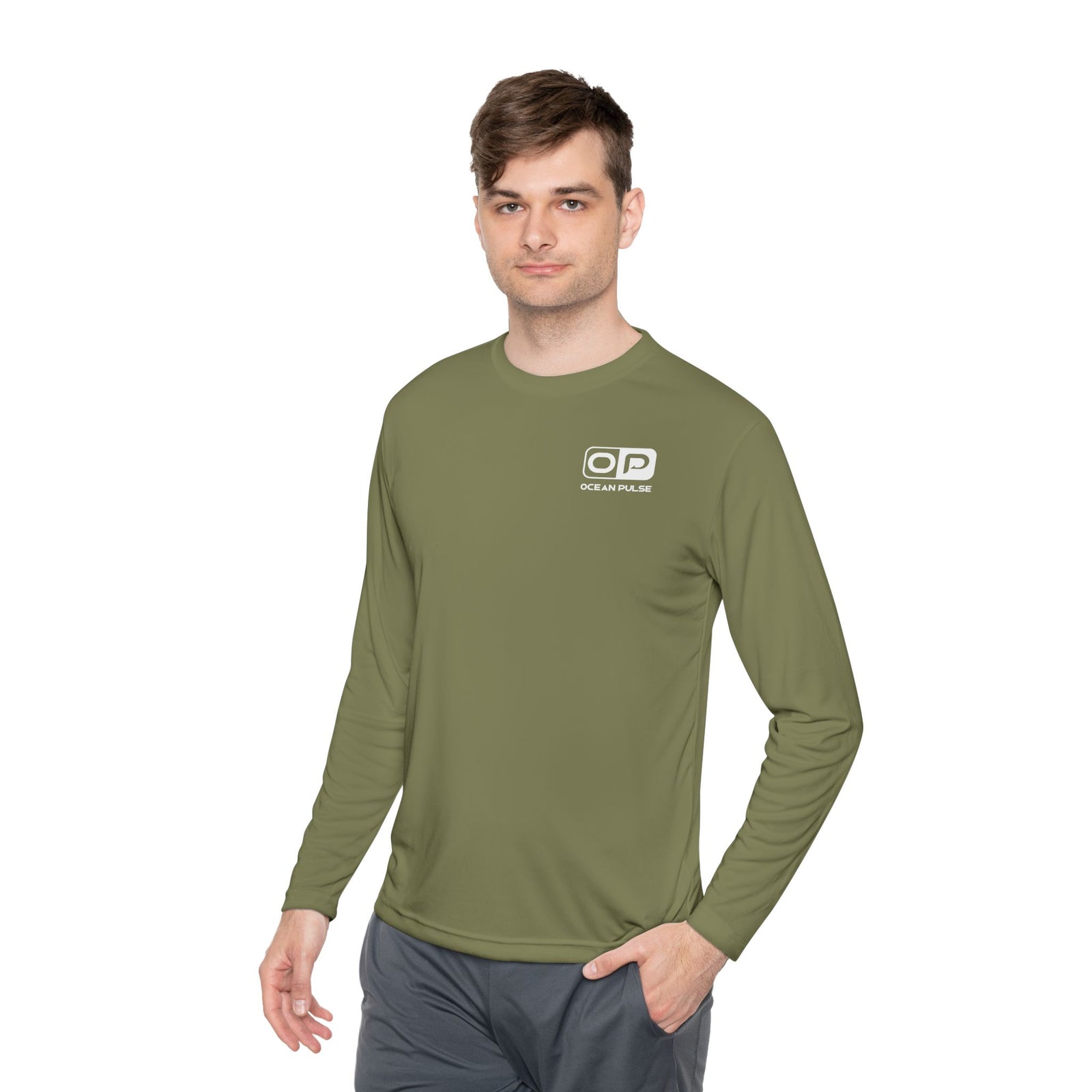 OP Florida Keys Reef Slam Long Sleeve Performance Fishing Shirt by Ocean Pulse (Olive Drab)