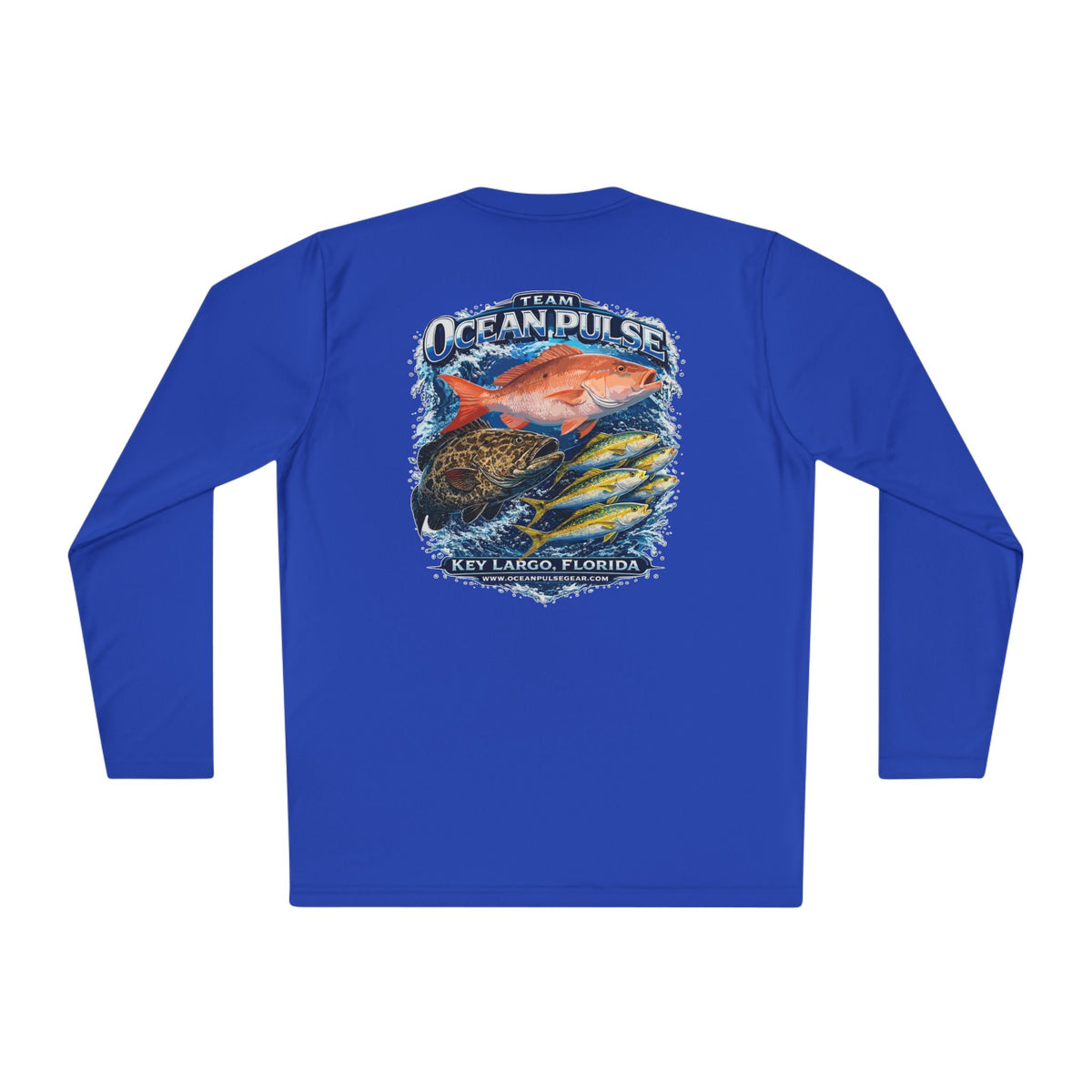 OP Florida Keys Reef Slam Long Sleeve Performance Fishing Shirt by Ocean Pulse (Royal Blue)