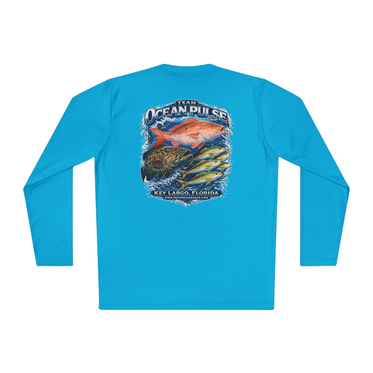 OP Florida Keys Reef Slam Long Sleeve Performance Fishing Shirt by Ocean Pulse (Atomic Blue)