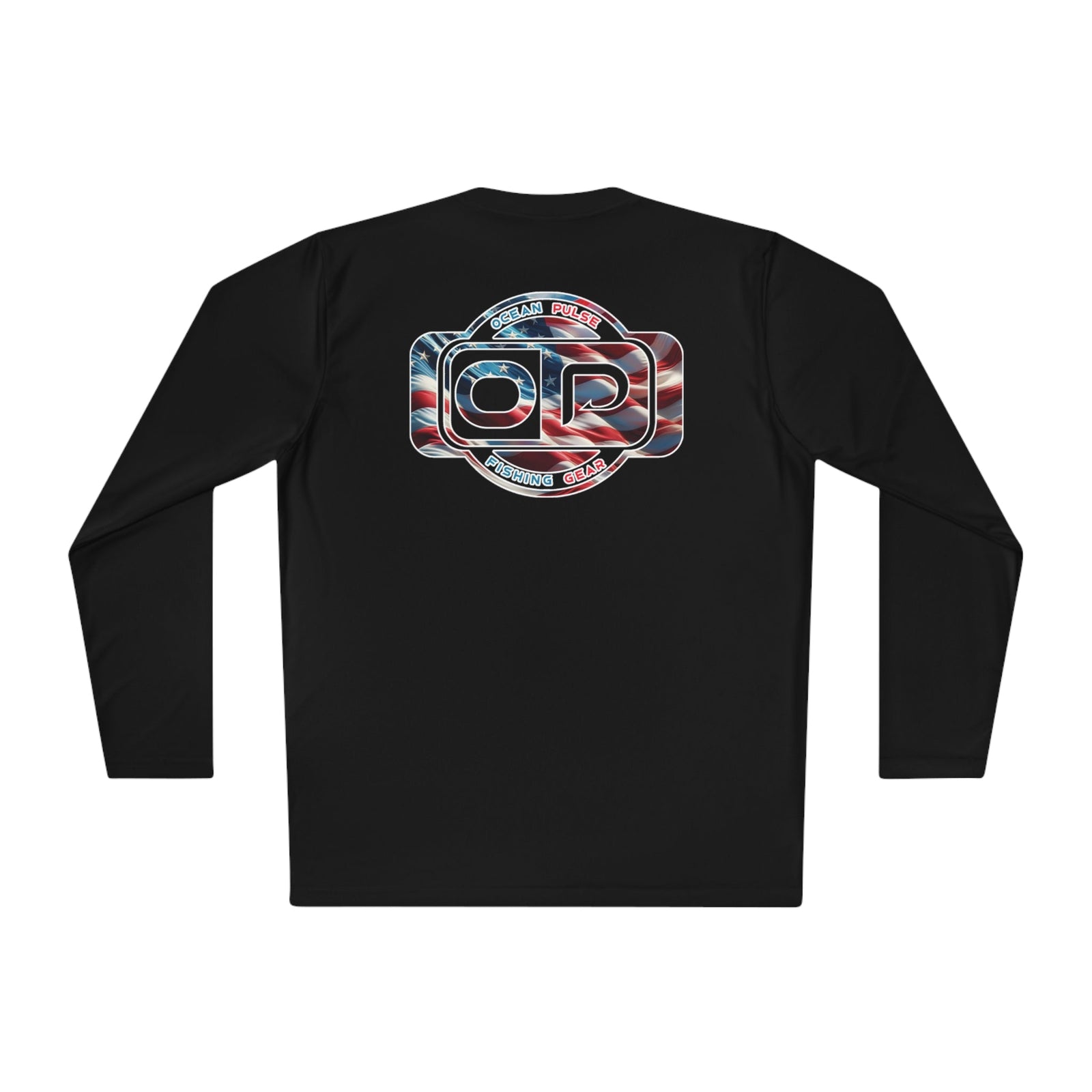 OP American Flag Long Sleeve Performance Fishing Shirt by Ocean Pulse (Black) - Ocean Pulse Gear