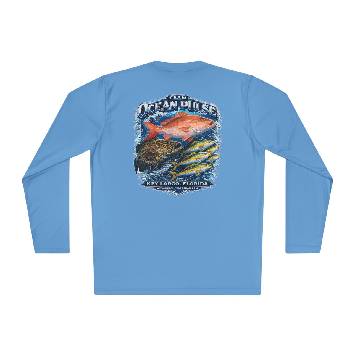 OP Florida Keys Reef Slam Long Sleeve Performance Fishing Shirt by Ocean Pulse (Carolina Blue) - Ocean Pulse Gear