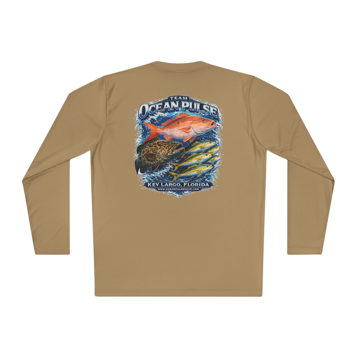 OP Florida Keys Reef Slam Long Sleeve Performance Fishing Shirt by Ocean Pulse (Coyote Brown) - Ocean Pulse Gear