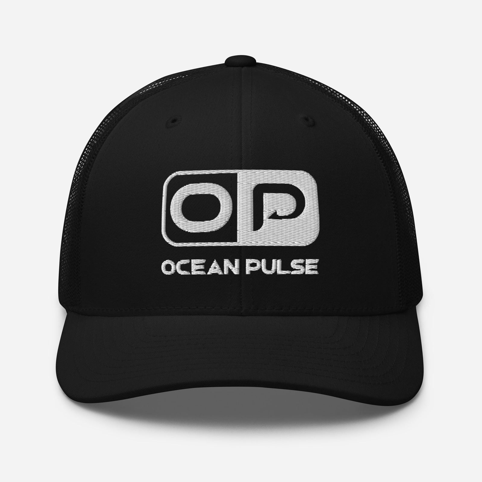 OP Trucker Hat by Ocean Pulse (Black / White) - Ocean Pulse Gear