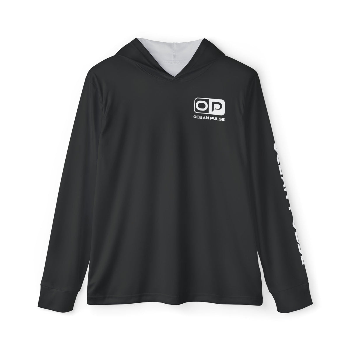 Wahooligan Long Sleeve Performance Fishing Shirt With Hood by Ocean Pulse - Black - Ocean Pulse Gear