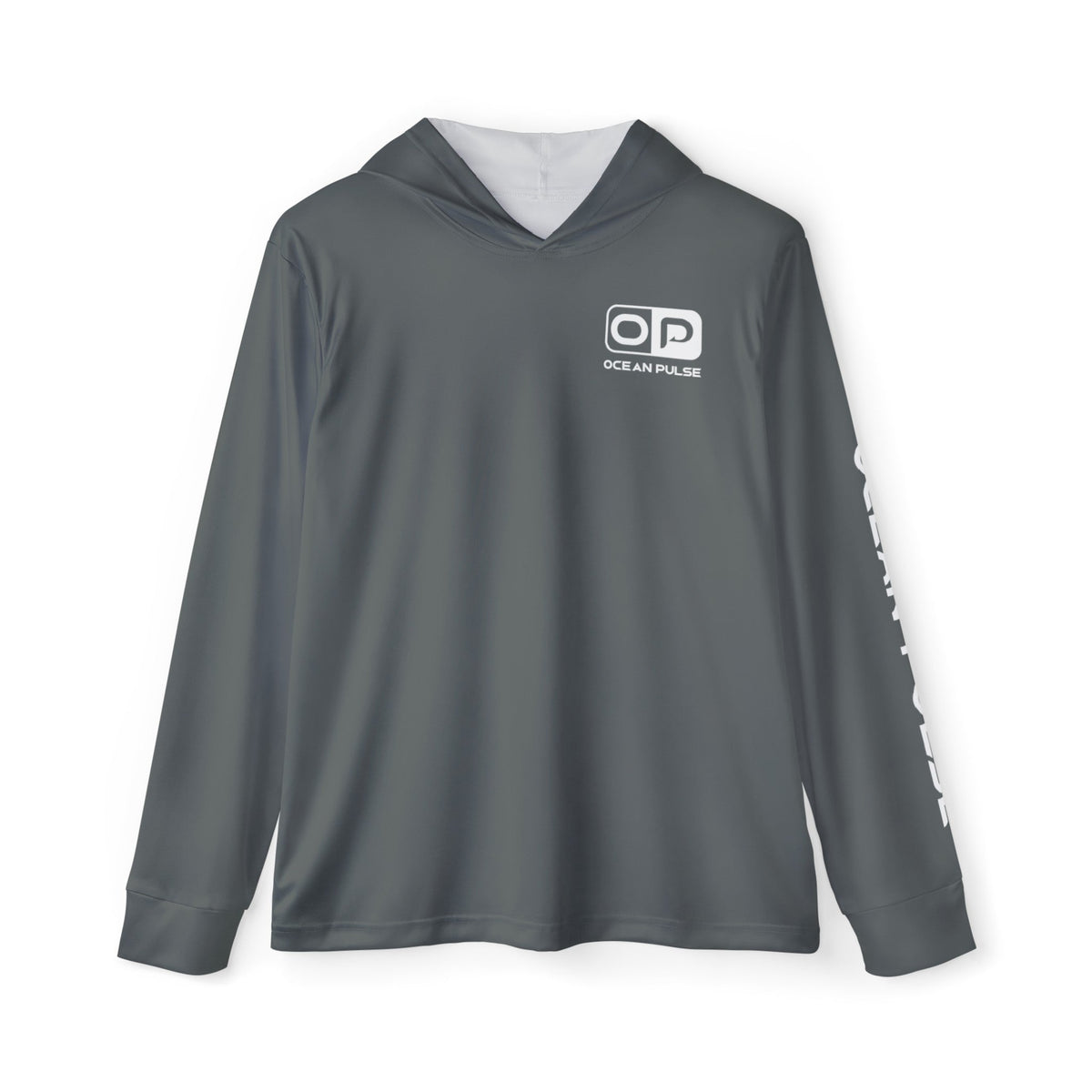 Wahooligan Long Sleeve Performance Fishing Shirt With Hood by Ocean Pulse - Dark Gray - Ocean Pulse Gear